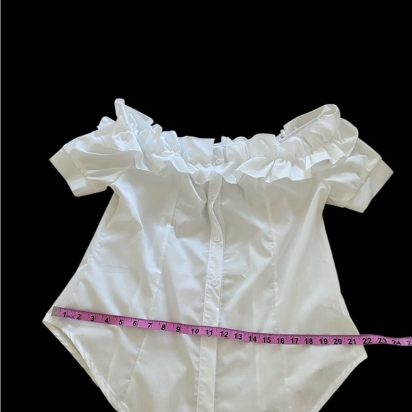 White Off-Shoulder Ruffle Top - Picture 3 of 6